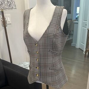 Smythe Black and White Houndstooth Waistcoat